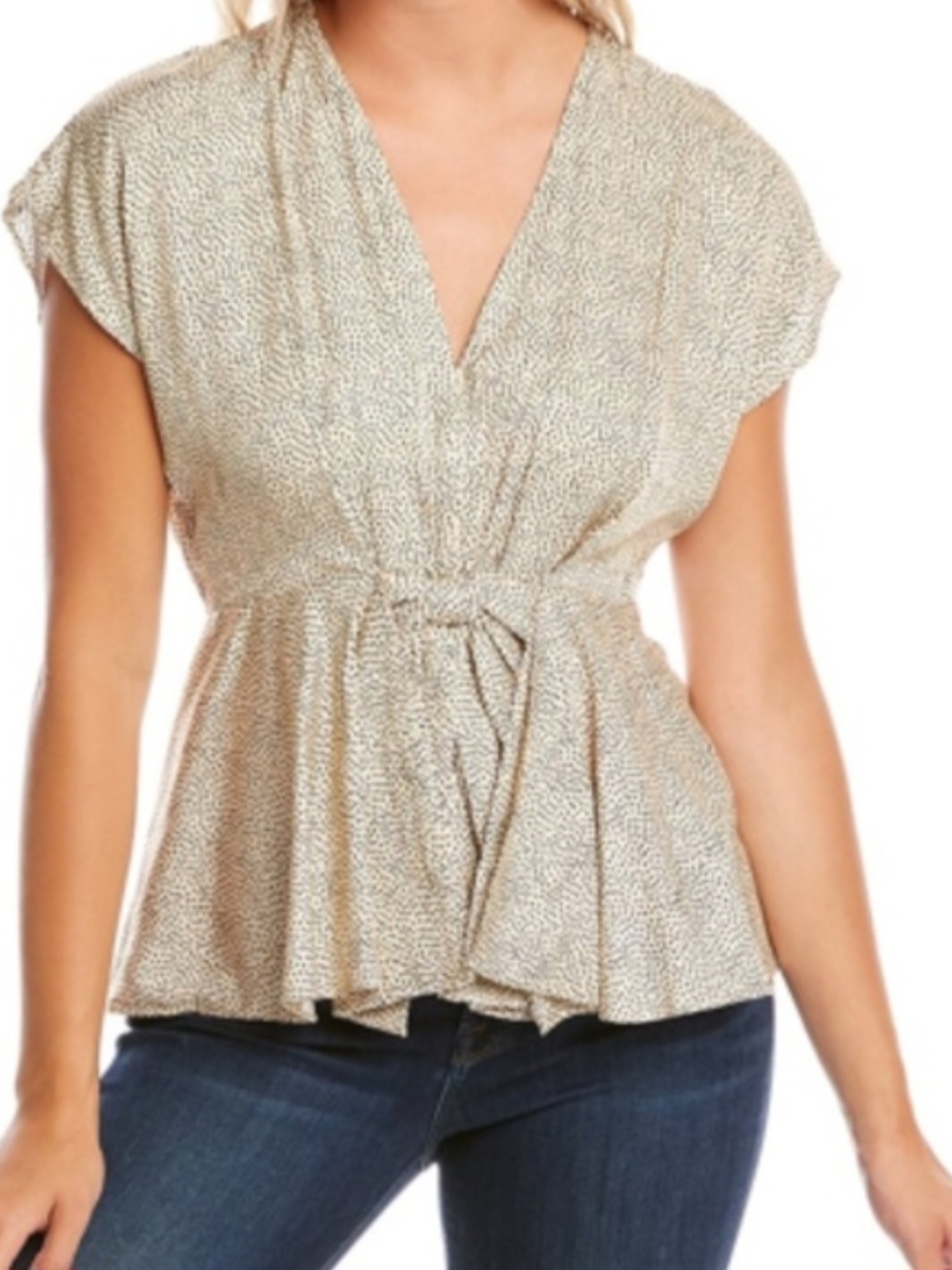 Sachin + Babi Graham Top In Cream & Black Dot